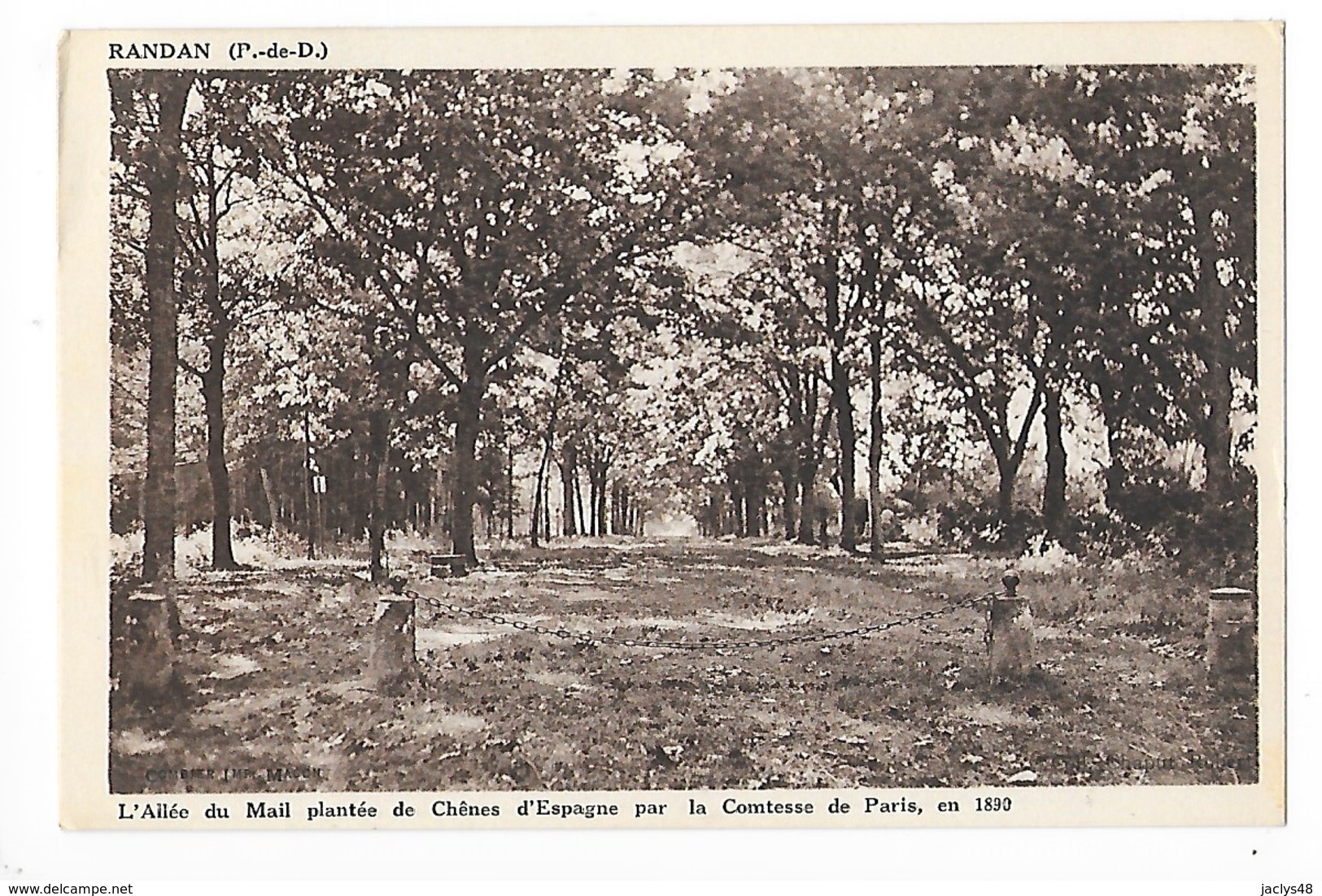 RANDAN  (cpa 63)  L'Allée Du Mail Plantée Ce Chênes D'Espagne Par La Comtesse De Paris En 1890   -  L 1 - Autres & Non Classés