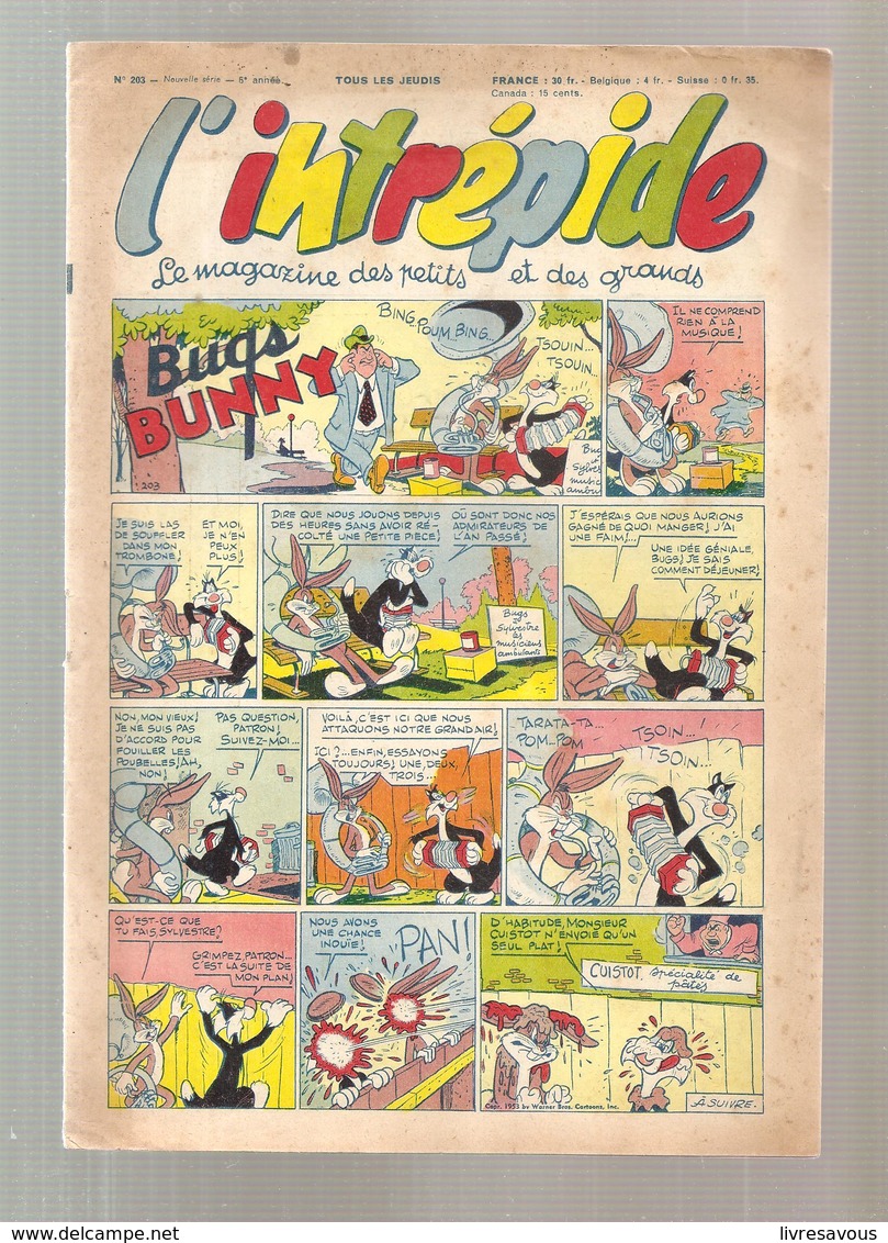 L'intrépide Magazine N°203 De 1953 Bugs BUNNY - L'Intrépide