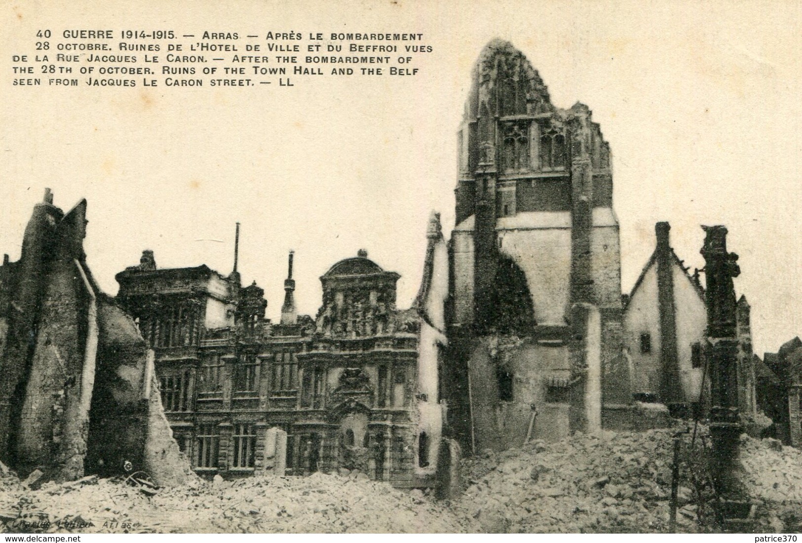 ARRAS - LOT de 10 cartes sur la Guerre 1914