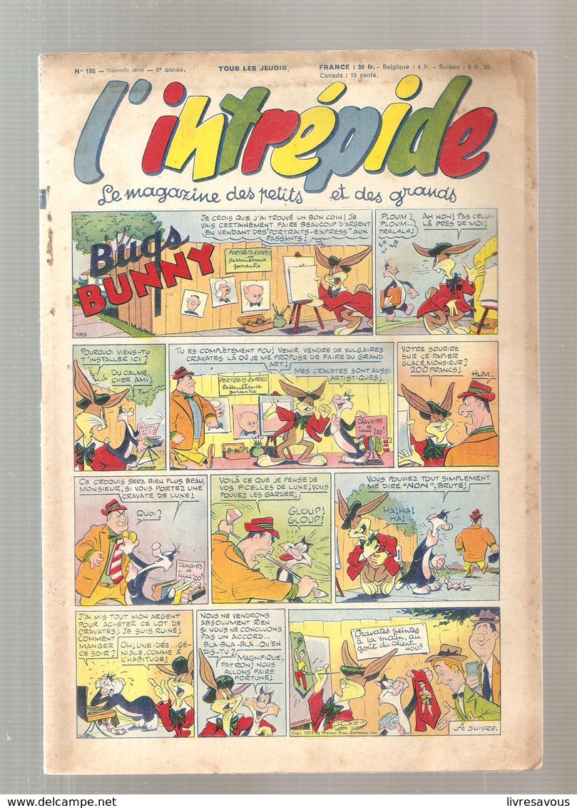 L'intrépide Magazine N°195 De 1953 Bugs BUNNY - L'Intrépide