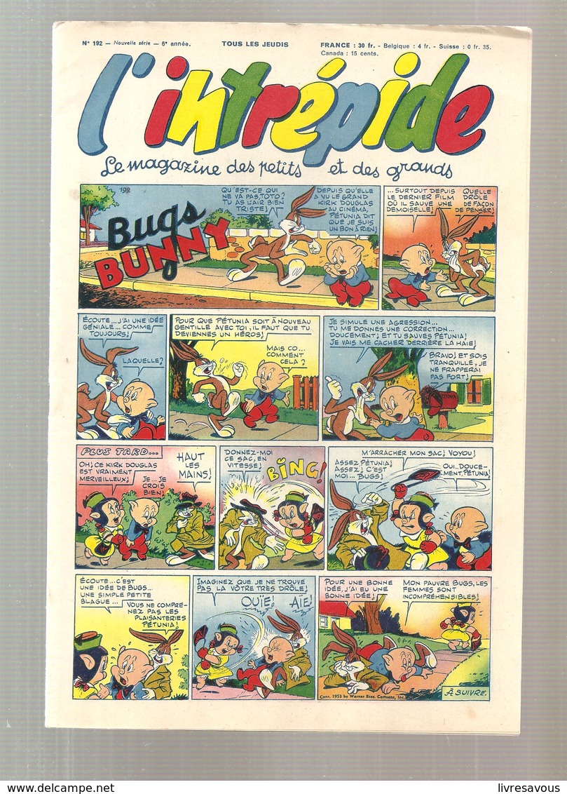 L'intrépide Magazine N°192 De 1953 Bugs BUNNY - L'Intrépide
