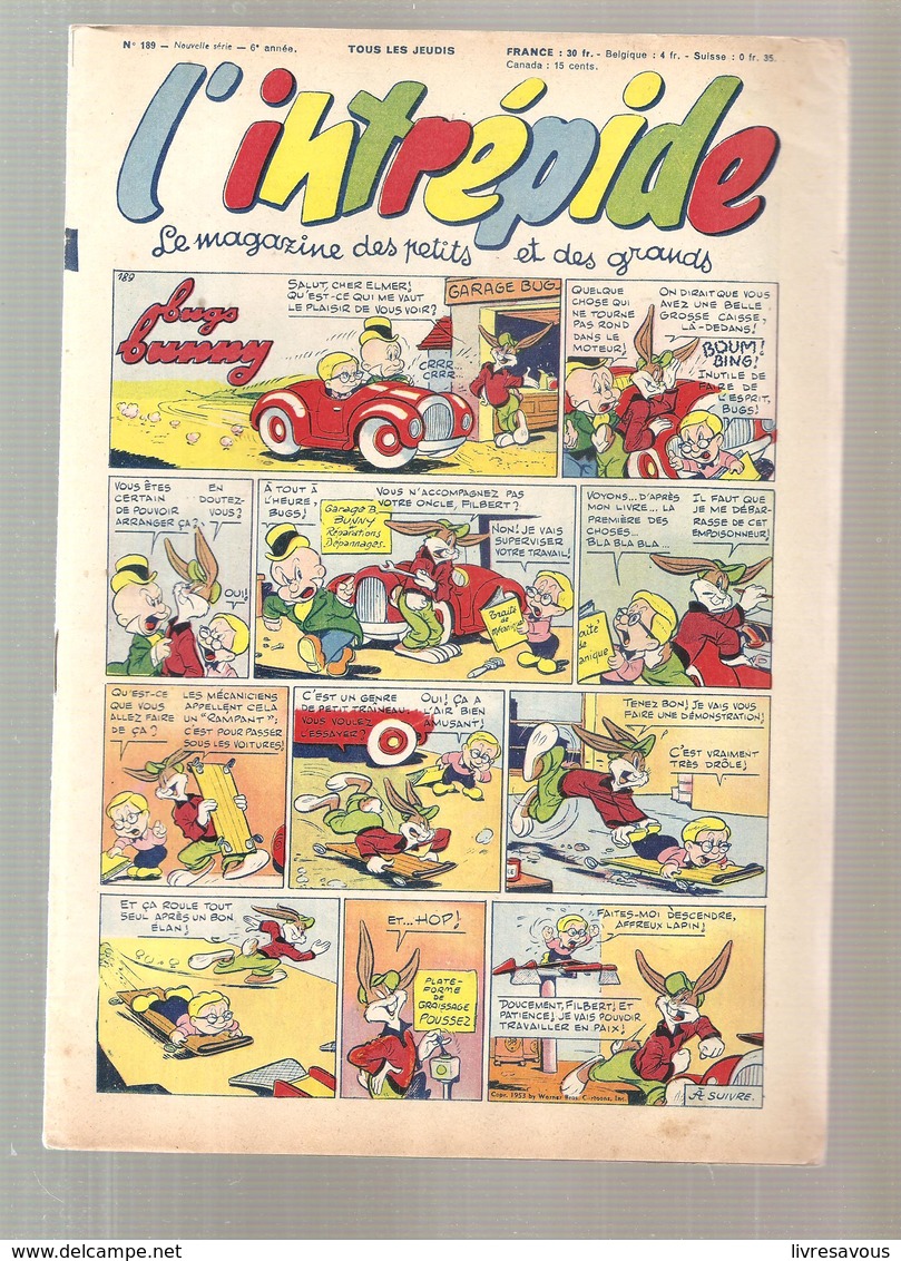 L'intrépide Magazine N°189 De 1953 Bugs BUNNY - L'Intrépide