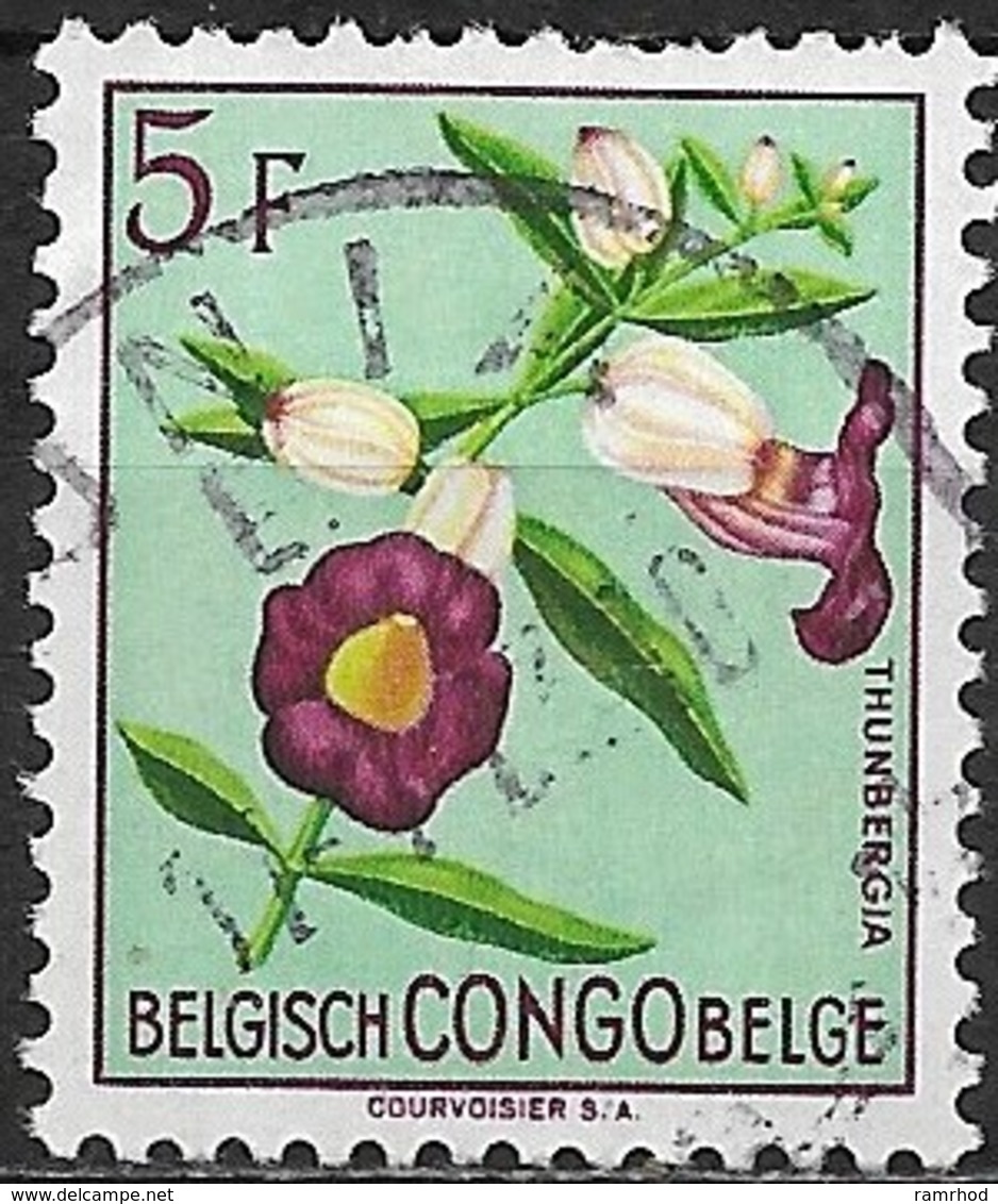 BELGIAN CONGO 1952 Flowers -5f - Thunbergia FU - Oblitérés