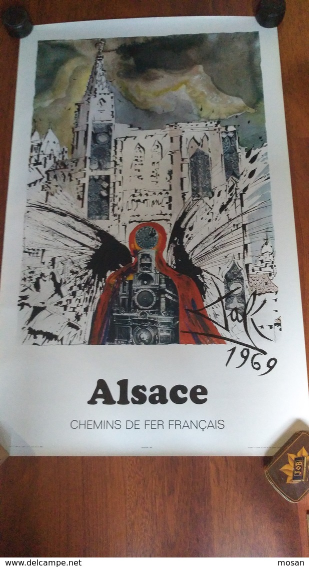 Affiche. Alsace. Dali. Chemins De Fer Français. SNCF.1969. Rare - Affiches