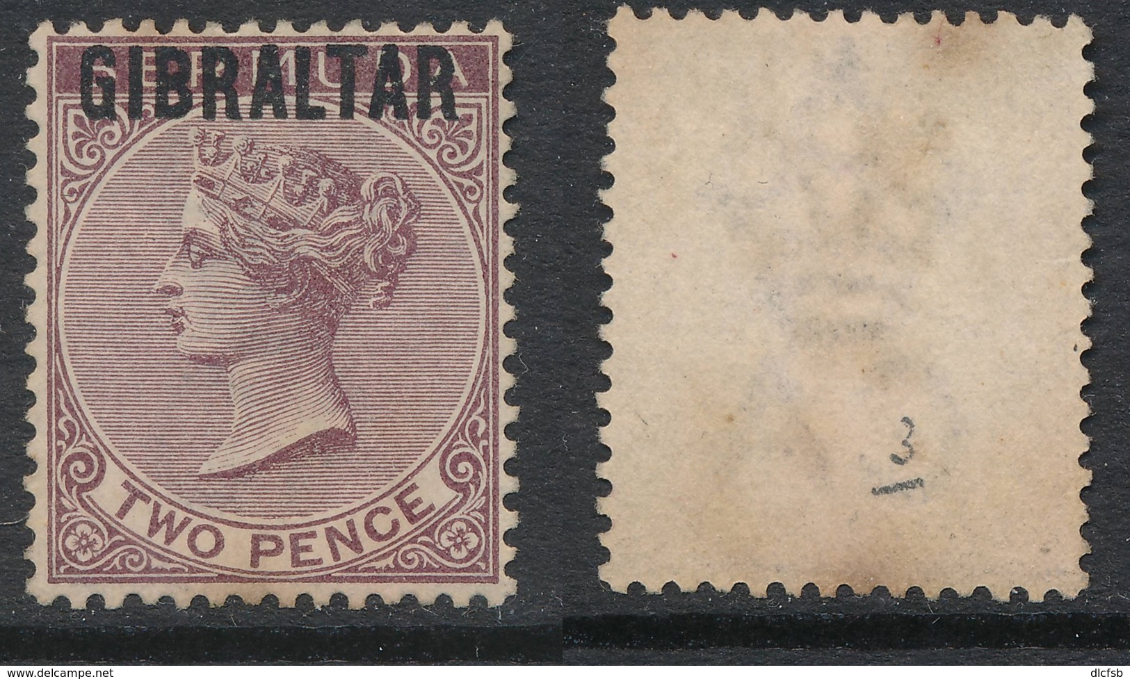 GIBRALTAR, 1886 2d Rare! Unused No Gum, SG3, Cat £140 - Gibraltar