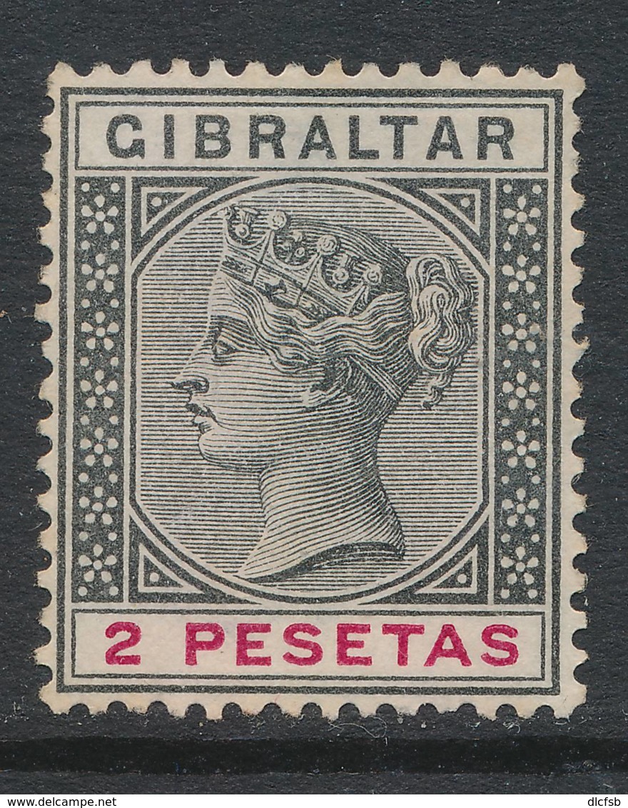 GIBRALTAR, 1889 2 Peseta Unused No Gum, Cat £12 - Gibraltar