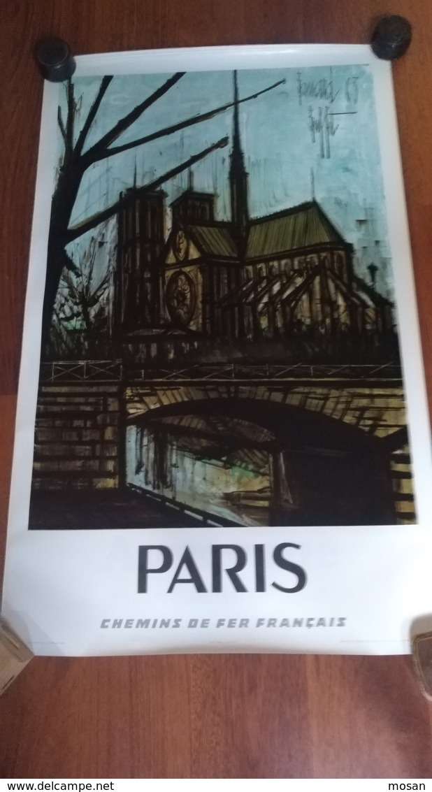 Affiche. Paris. Bernard Buffet. Chemins De Fer Français. SNCF.1963. Rare - Affiches