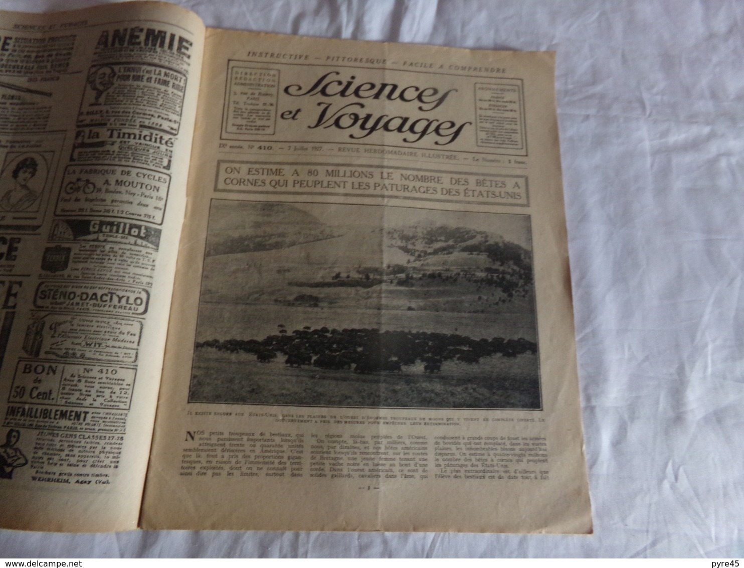 Revue " Sciences Et Voyages " N° 410 Du 7 Juillet 1927, " Une Expédition Sur L'Himalaya   " - 1900 - 1949
