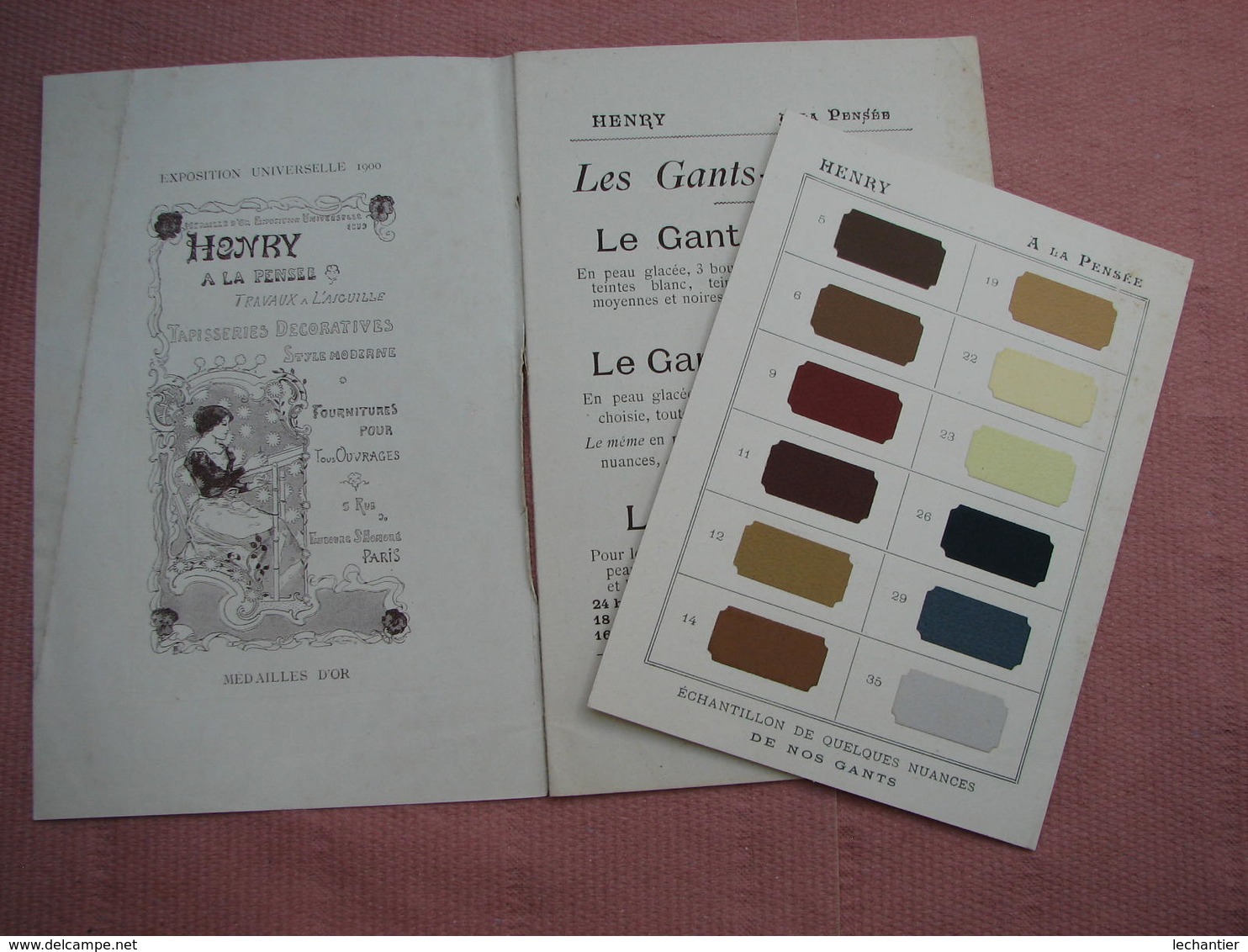 Trés Beau Catalogue "Henry à La Pensée" Tous Les Gants Avec Plaquette De Nuances BE - Textile & Vestimentaire