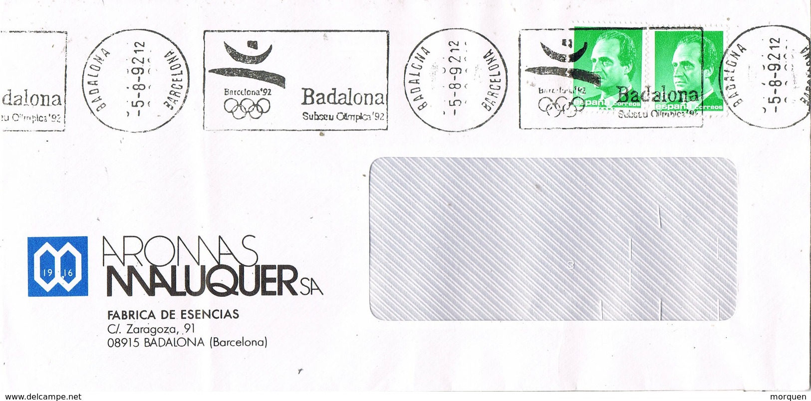 31122. Carta BADALONA (barcelona) 1992. Franqueo Mecanico Subsede Olimpica. Olimpiada 92 - Cartas & Documentos