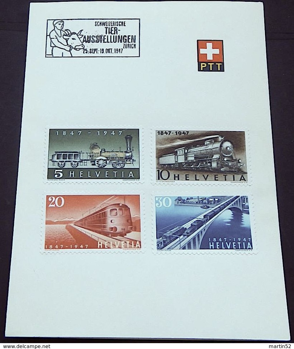 Schweiz Suisse 1947: Zu 277-280 Mi 484-487 Yv 441-444 PTT-FB O TIER-AUSSTELLUNG ZÜRICH Ohne AUTOMOBIL-POSTBUREAU - Landbouw