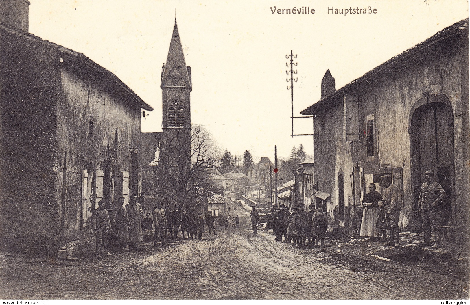 1915 Ansichtskarte Aus Verneville Nach Bern Und Umgeleitet Nach Basel; Dort Mit Schweizer Portomarken Versehen - Other & Unclassified