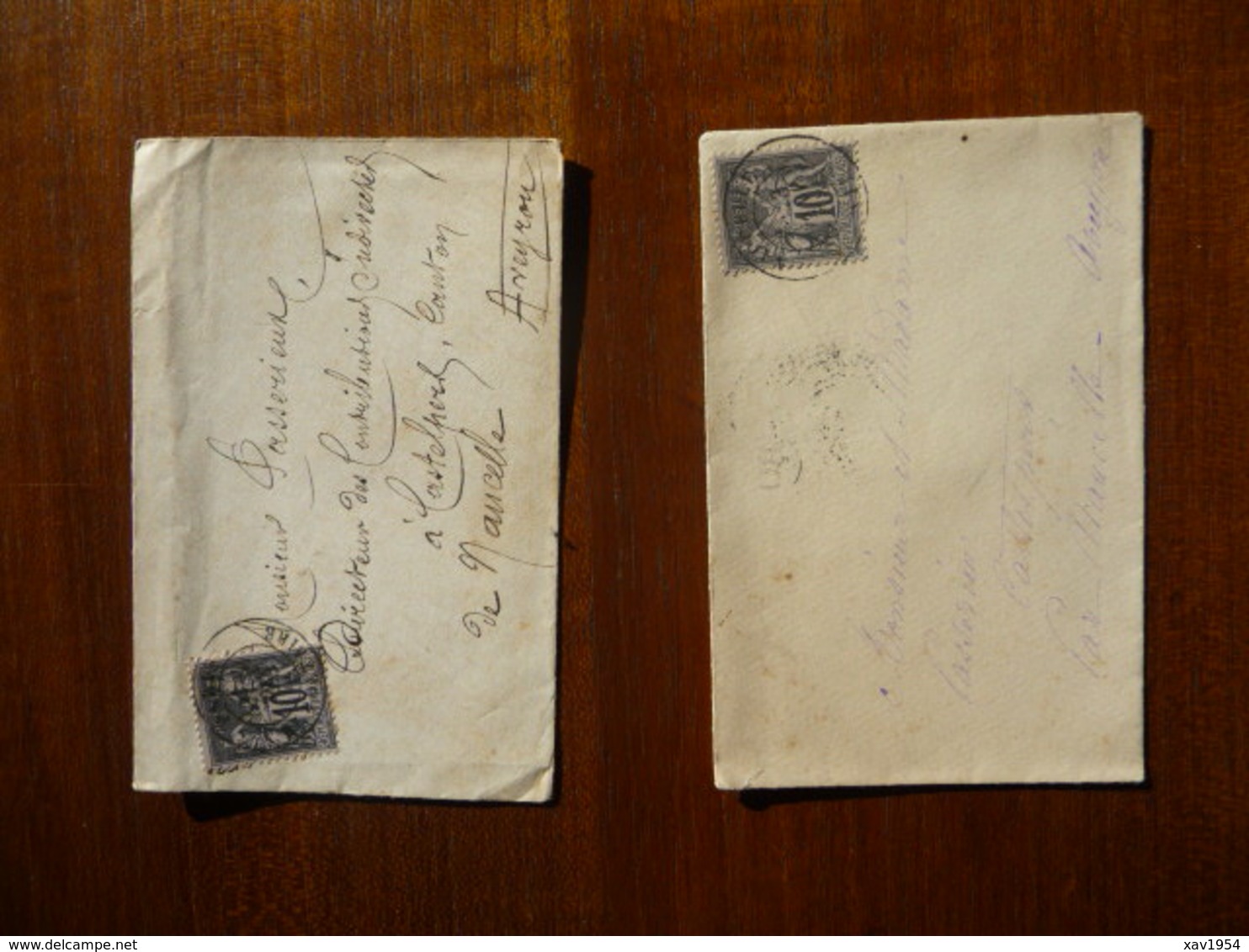 2 ENVELOPPES TIMBREES (Sage Gris 10 Cts Type1) - 1876-1878 Sage (Type I)