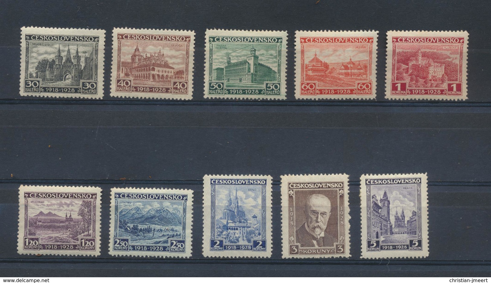 Tchécoslovaquie  Yvert 242/51  De 1928 MH X   Scott 278/87  Mi 267/76 - Unused Stamps