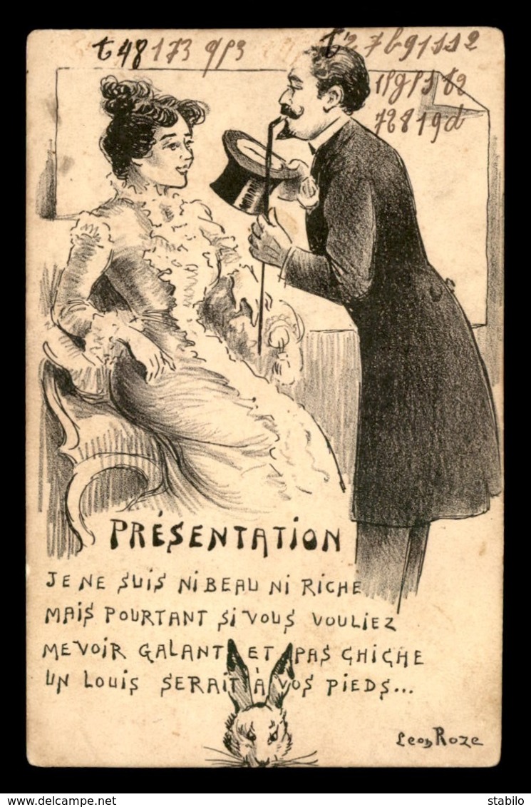 ILLUSTRATEURS - LEON ROZE - COUPLE - PRESENTATION - LAPIN - VOIR L'ETAT - Autres & Non Classés