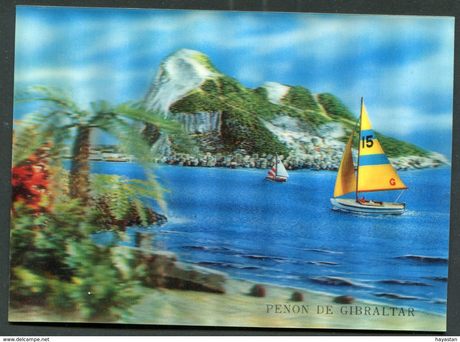 CARTE VISION RELIEF -  PENON DE GIBRALTAR - 3 D - 3 Dimensions - - Autres & Non Classés