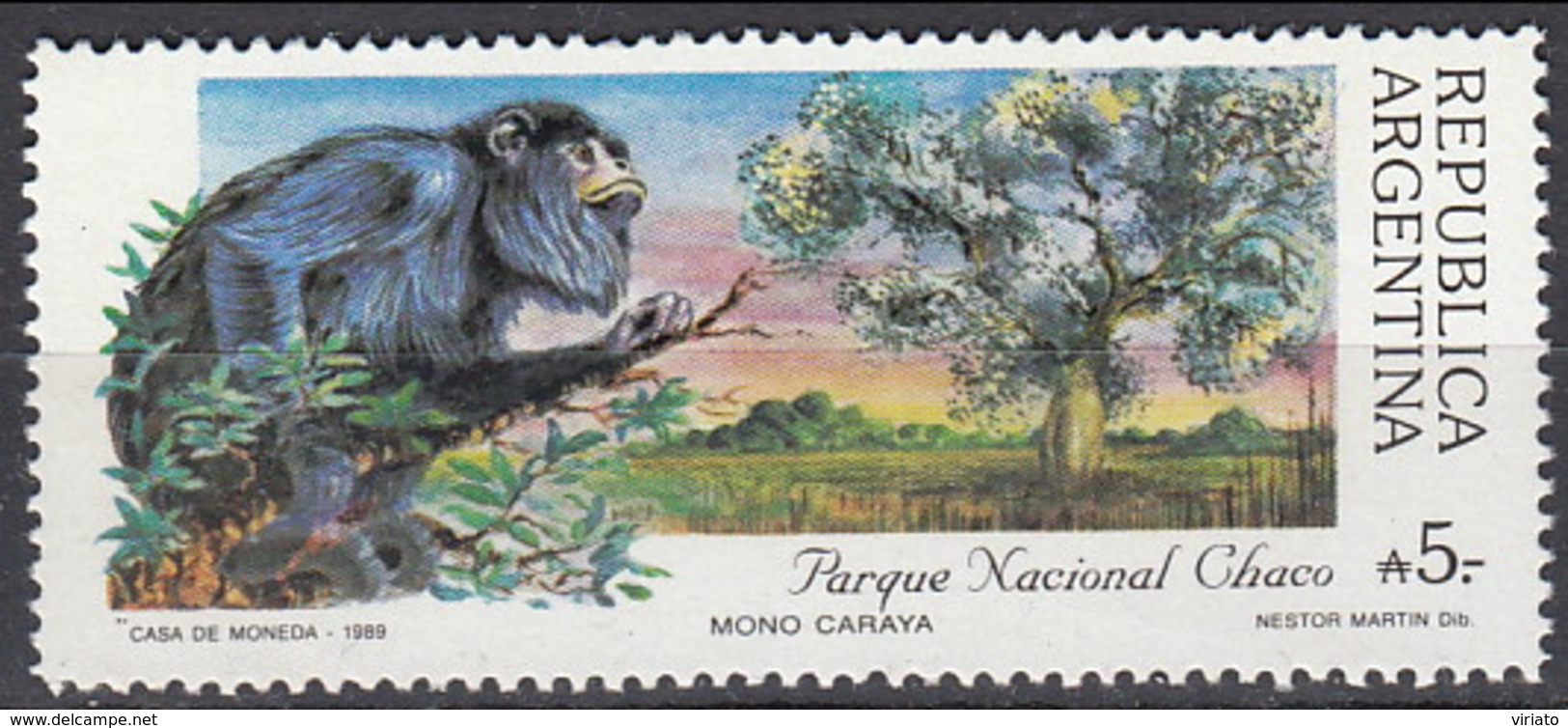 Argentina 1989 (MN) - Black Howler (Alouatta Caraya) - Apen