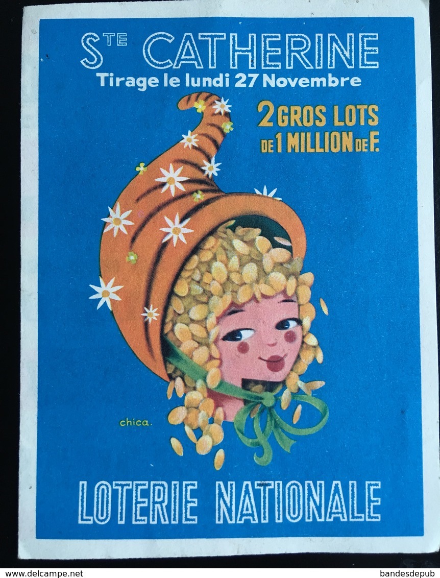 ANNÉES 1960 Sainte Catherine Corne Abondance   Loterie Nationale Petit Dépliant Illustré - Lottery Tickets