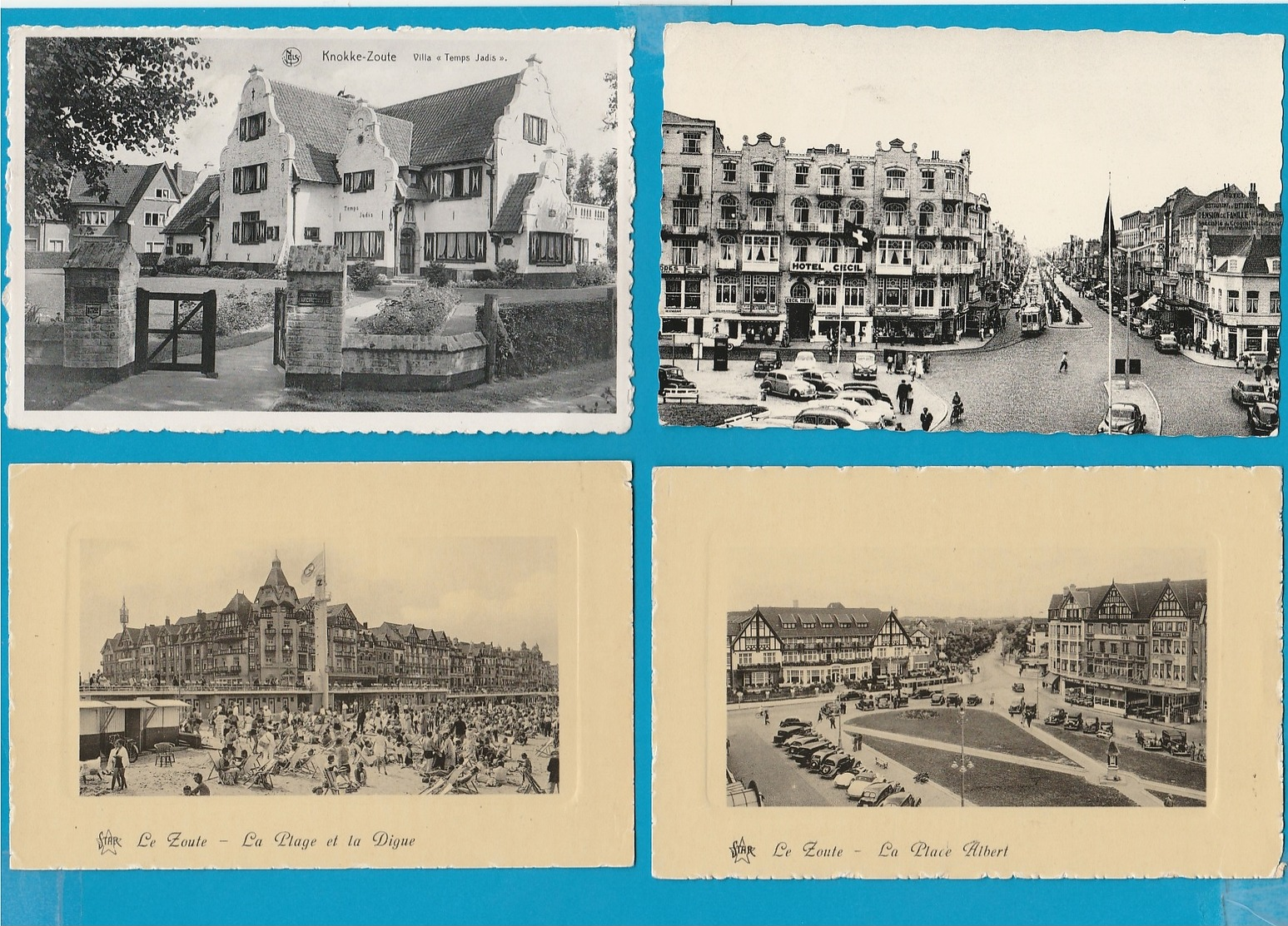 BELGIË Knokke Lot van 60 oude postkaarten (formaat 9 x 14 cm)