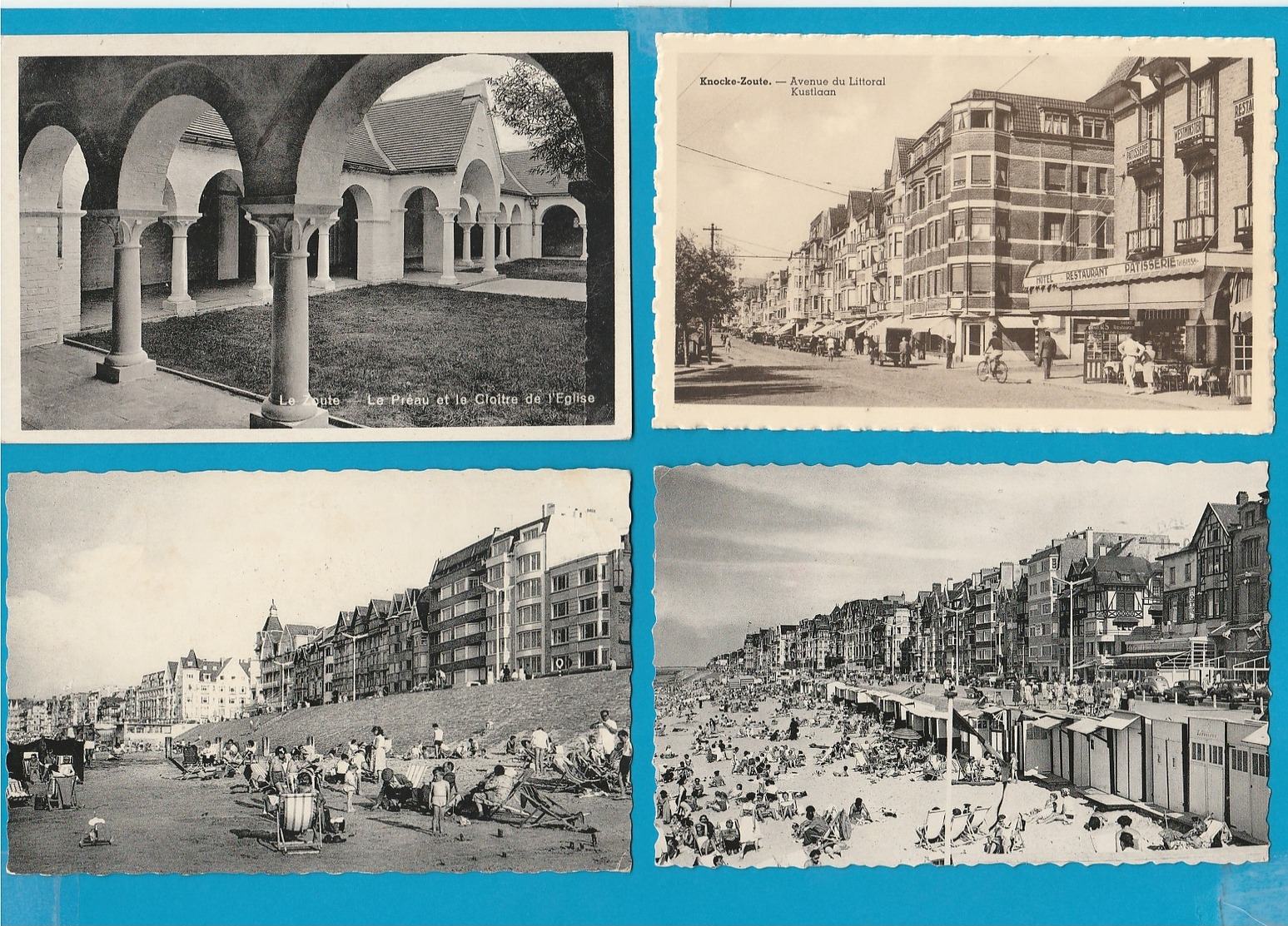 BELGIË Knokke Lot van 60 oude postkaarten (formaat 9 x 14 cm)