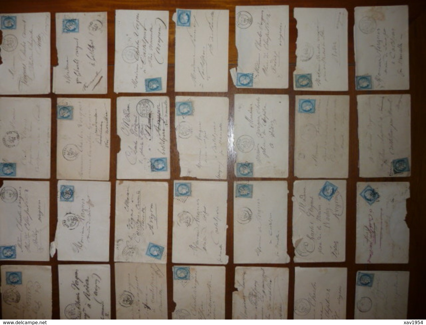 44 ENVELOPPES TIMBREES (Céres Bleu 25 Cts) - 1849-1850 Cérès