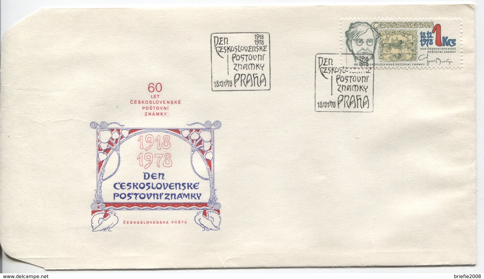 CSSR # 2484 FDC. Tag Der Briefmarke, Alfons Mucha Maler Grafiker Jugendstil. Ersttagssonderstempel. - FDC