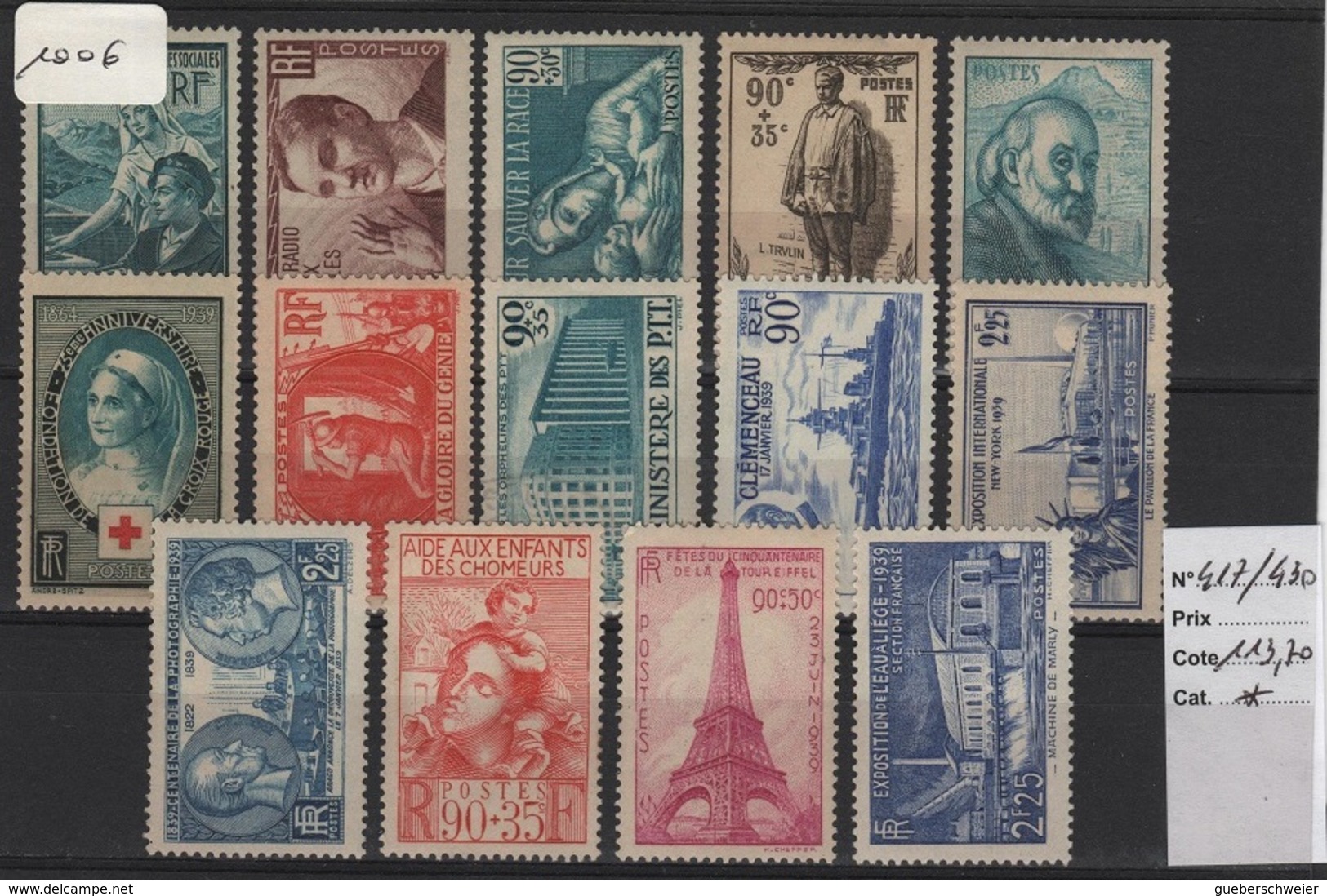 FR 1006 - FRANCE N° 417/430 Neufs* - Nuovi