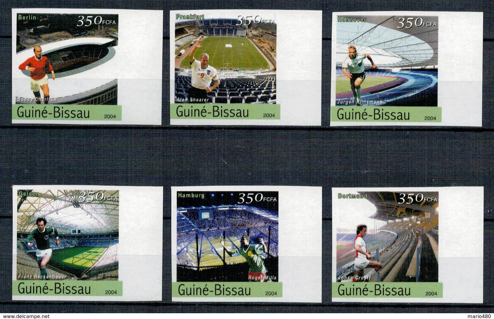 2006   FOOTBALL   GERMANY   SET X 6 STAMPS  IMPERFORATED       MNH** - Guinea-Bissau