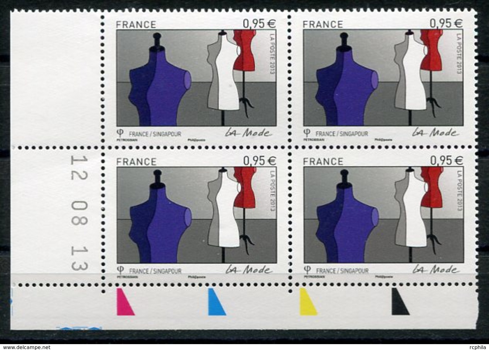 RC 11186 FRANCE 2013 N° 4826 EMISSION CONJOINT SINGAPOUR LA MODE BLOC DE 4 COIN DATÉ NEUF ** - Unused Stamps