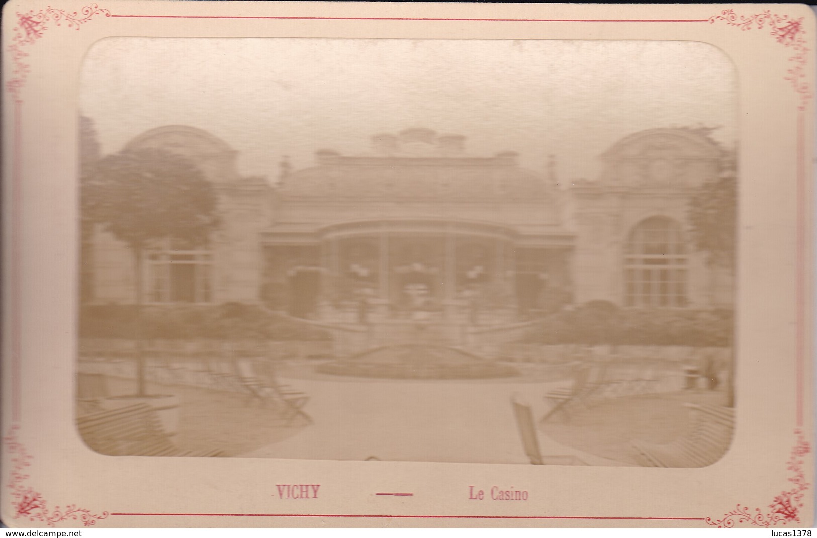 03 / VICHY / LE CASINO /   PHOTO COLLEE SUR CARTON - FIN XIXe DEBUT XXe Siècle / 16 X 10 CM - Anciennes (Av. 1900)