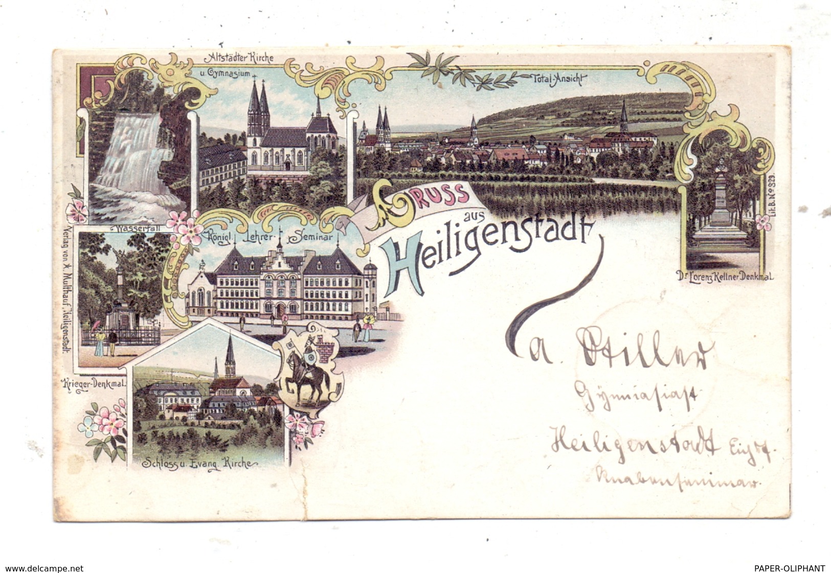 0-5630 HEILIGENSTADT, Lithographie 1897, 7 Abbildungen, Einriss - Heiligenstadt