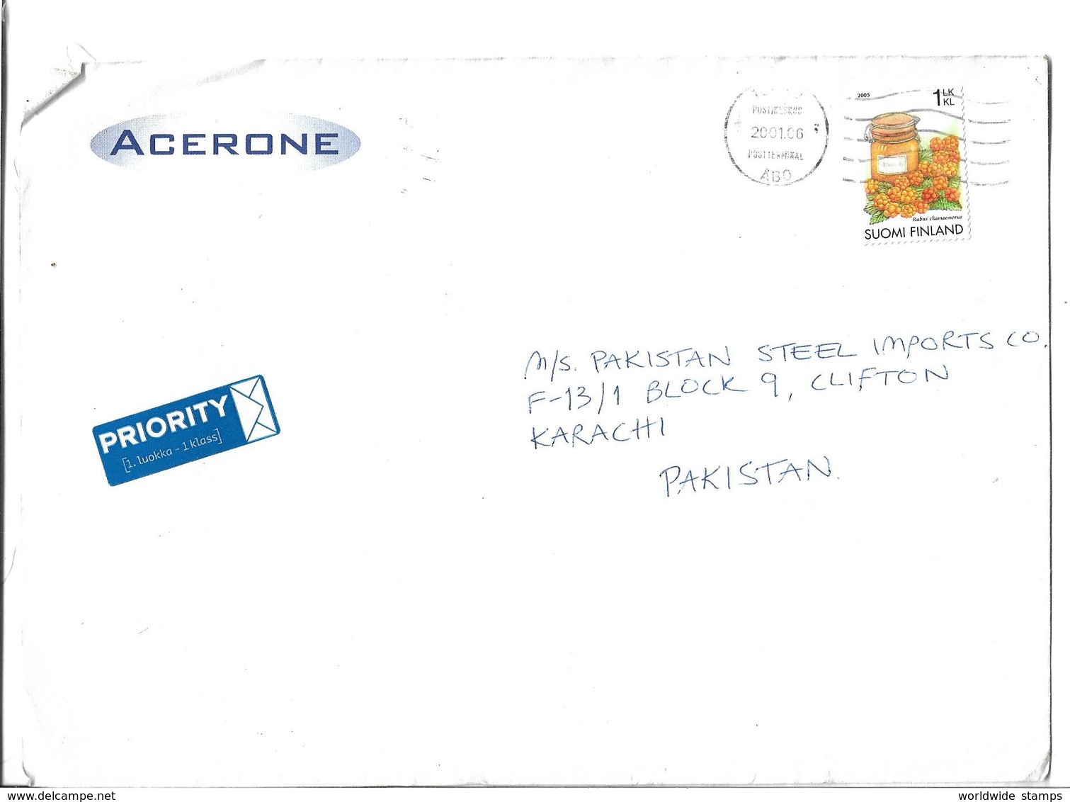 Finland 2005 Definitive Berries Airmail To Pakistan. - Covers & Documents