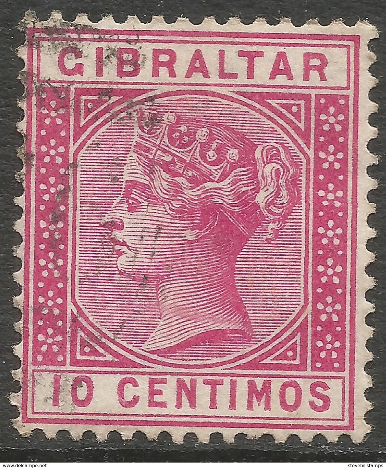 Gibraltar. 1889-96 QV. Spanish Currency. 10c Used. SG23 - Gibraltar