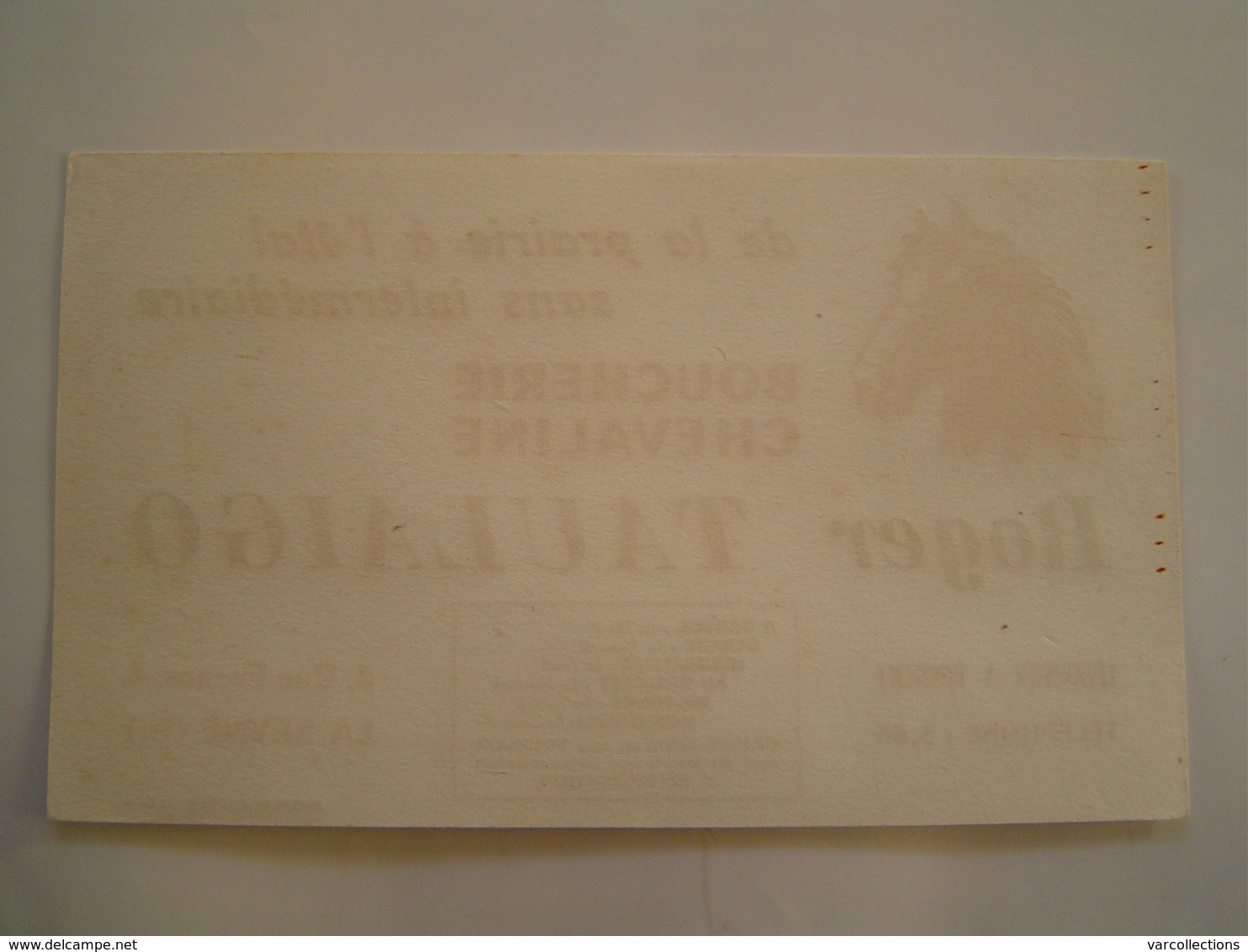 BUVARD Ancien : PUBLICITE BOUCHERIE CHEVALINE TAULAIGO / LA SEYNE / VAR - Produits Pharmaceutiques