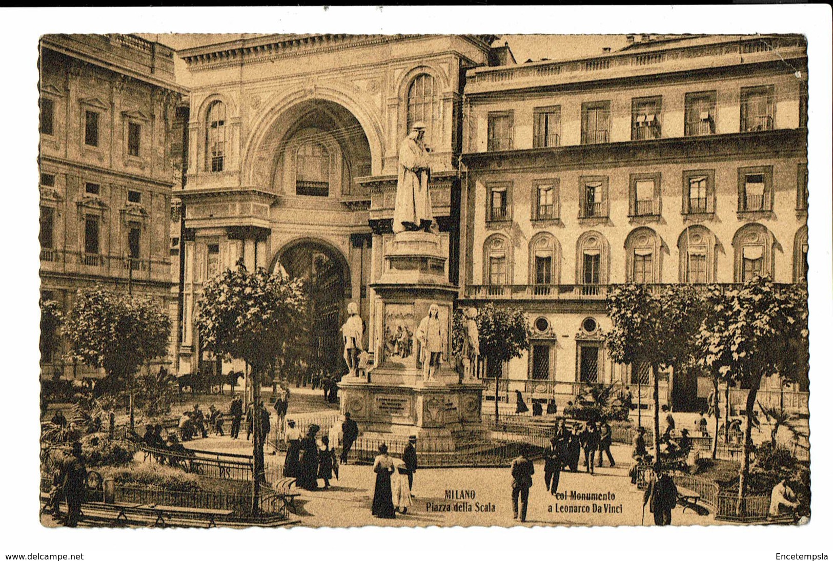 CPA - Carte Postale  - Italie-  Milano-Piazzza Della Scala- -Monumento Leonarco Da Vinci-1913- S4833 - Milano (Milan)
