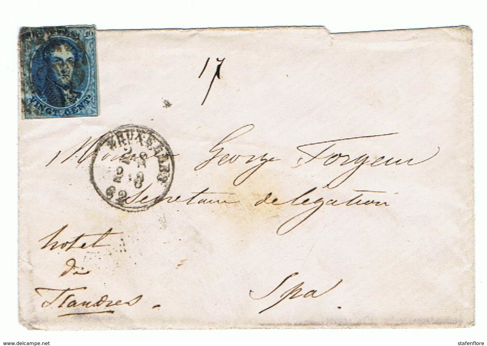 Zeer Mooi Document Gericht Aan Baron Georges Forgeur , Leopold II , 20 C. 1862 - 1849-1865 Medallones (Otros)