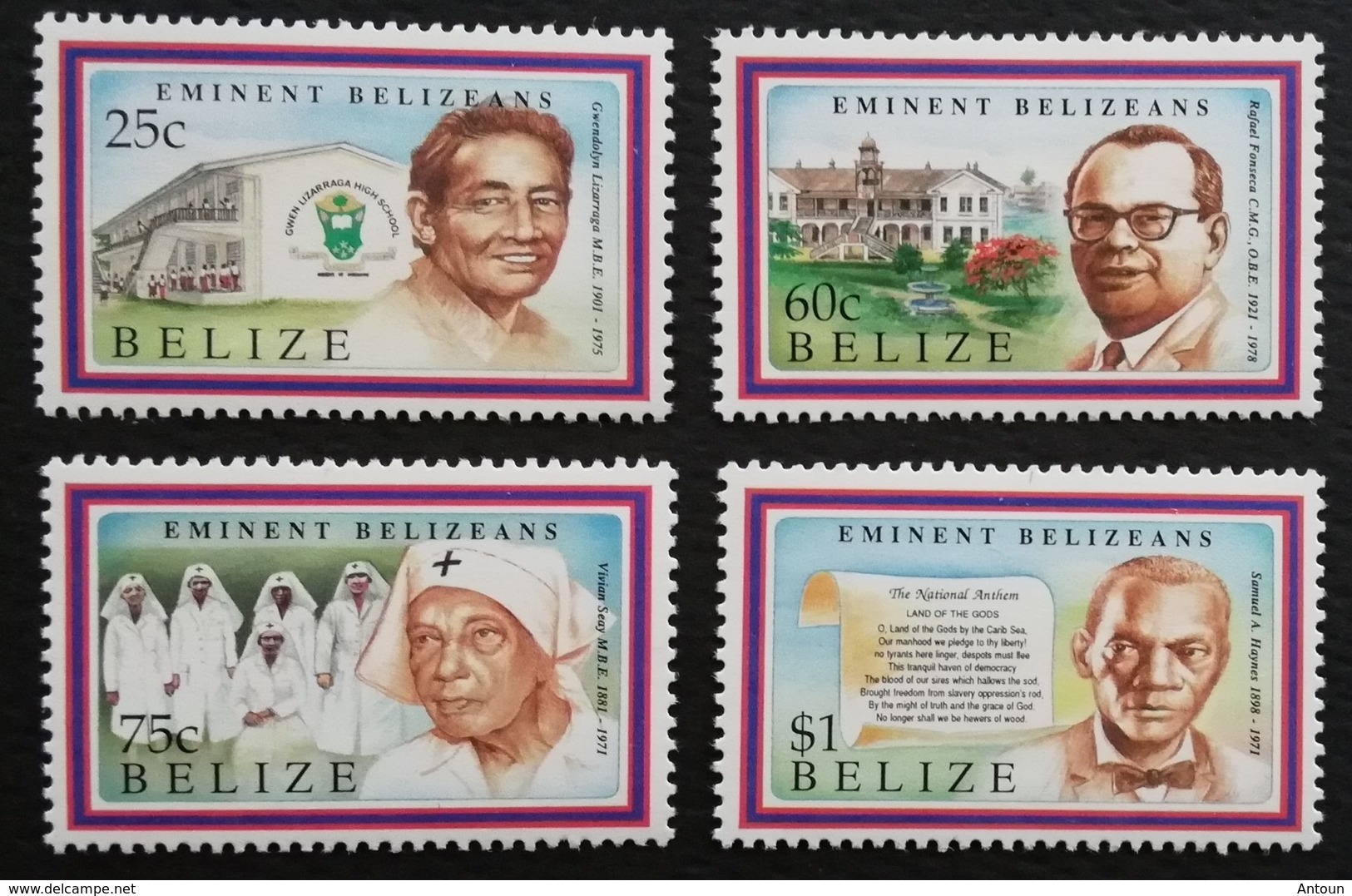 Belize 1982 Famous Balizians - Belize (1973-...)