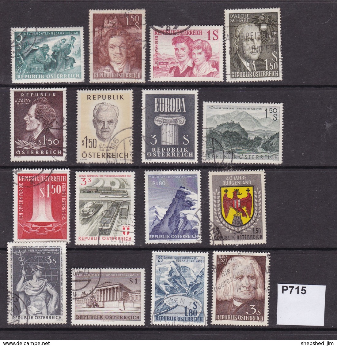 Austria 1960-61 16 Commemorative Values - Oblitérés