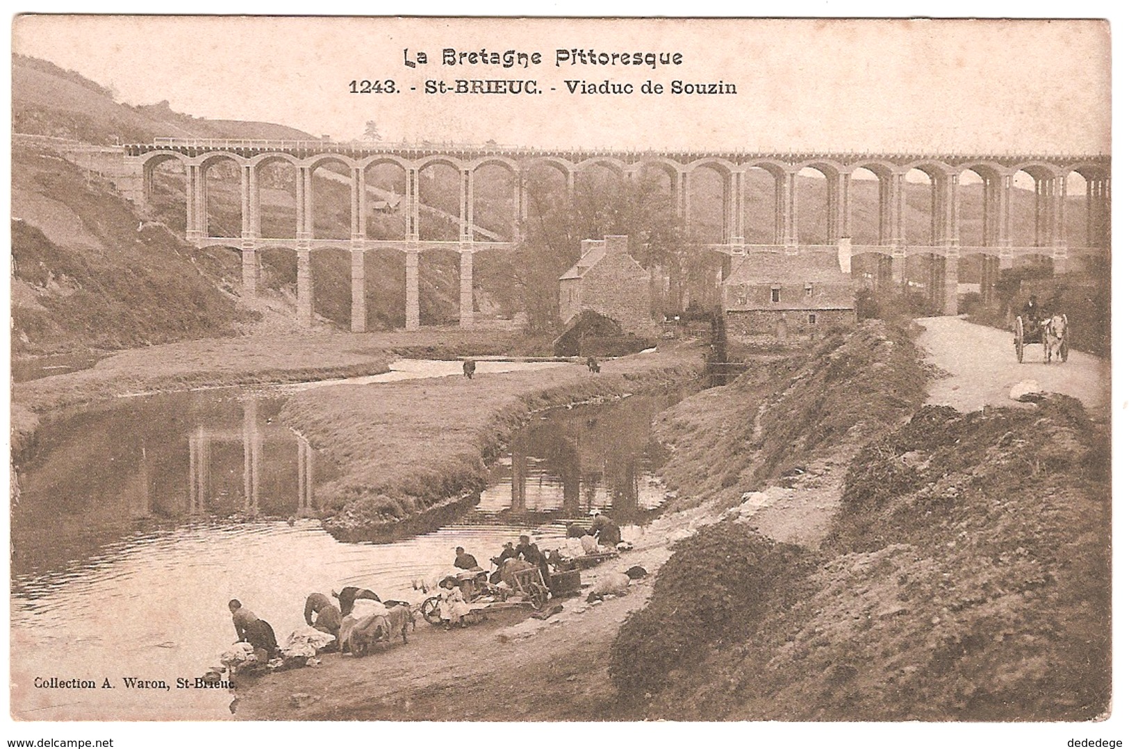 SAINT-BRIEUC.VIADUC DE SOUZIN.(JOLIE CARTE AVEC LAVEUSES) - Saint-Brieuc