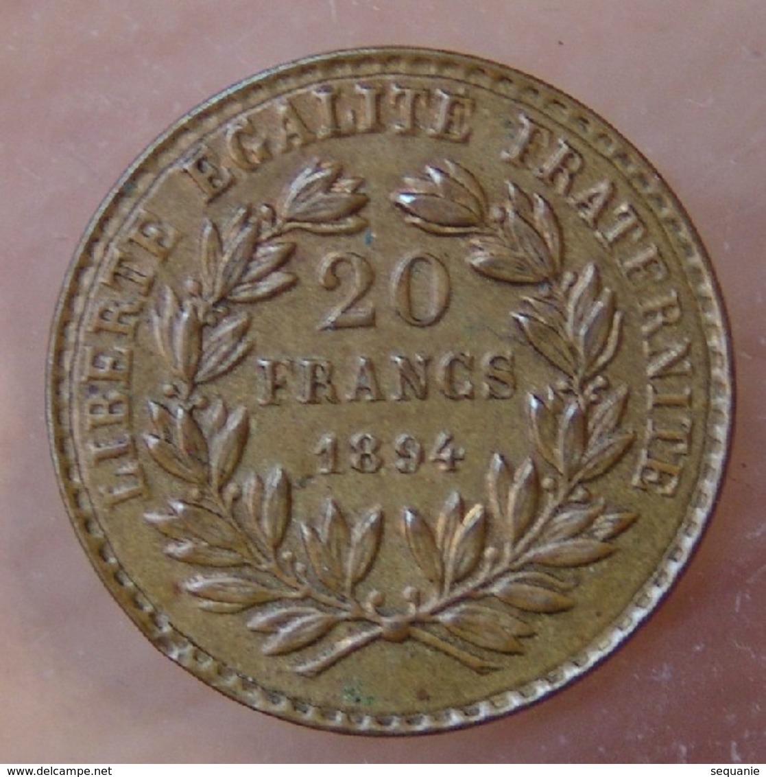 20 Francs Génie 1894 Fourré Laiton - Monétaires / De Nécessité