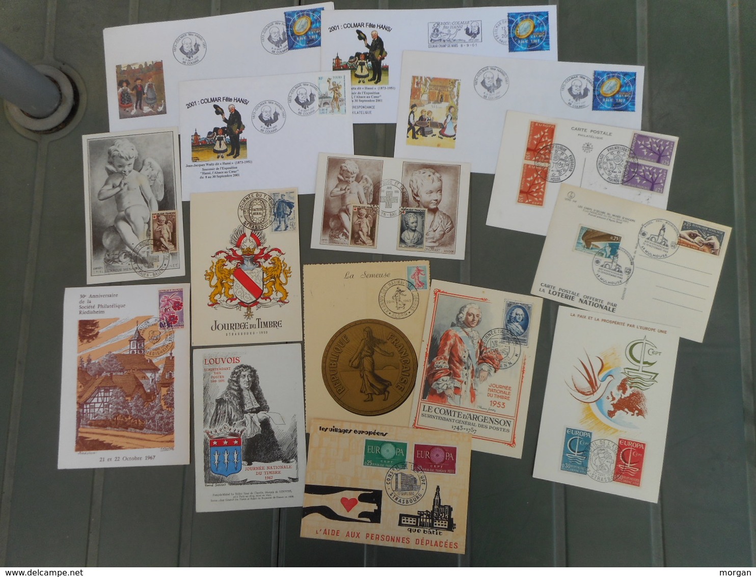 PHILATELIE,  BEAU LOT DE DOCUMENTS PHILATELIQUES FRANCE , 1er JOUR, CARTES, ENVELOPPES, TOUS LES SCANS