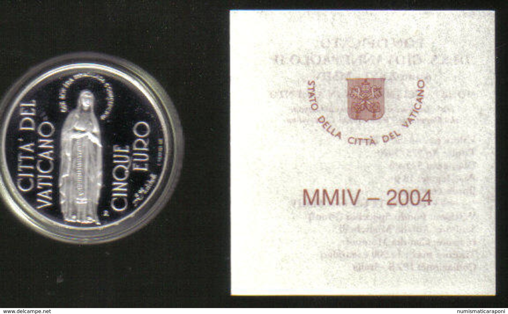 CITTÀ DEL VATICANO 5 € 2004 Immacolata Concezione Proof - Vatican