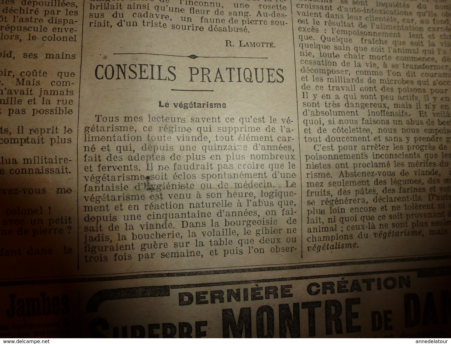 1908 LE PETIT JOURNAL:Suicide extraordinaire par amour;Médicaments du passé(soupe de vipère,Crâne guillotiné,etc;Végétar