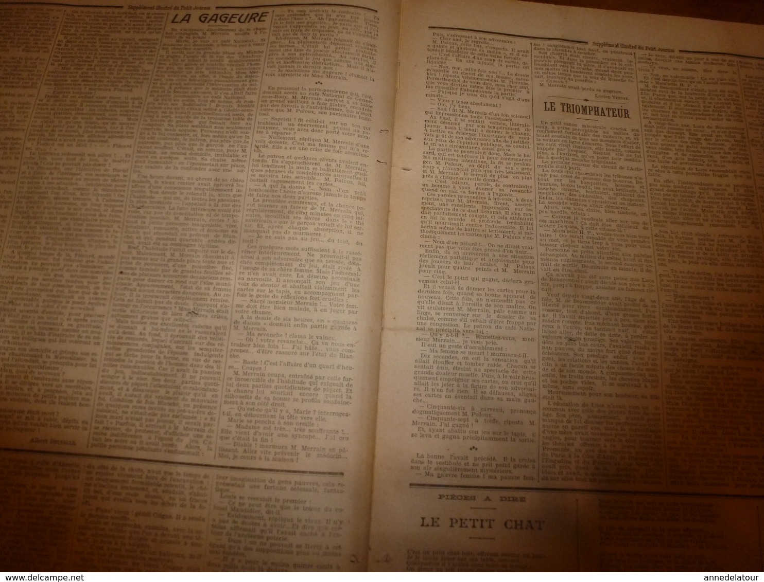 1908 LE PETIT JOURNAL:Suicide mystique ;Chasse à l'éléphant en automobile;Centenaire d'Erfurt,Napoléon et le vétéran;etc