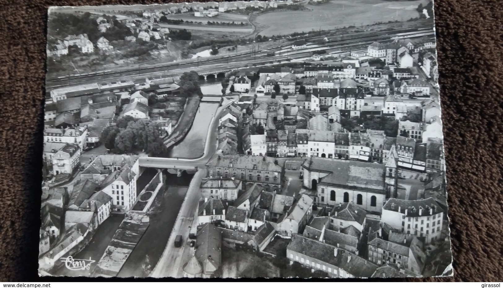 CPSM SARREBOURG MOSELLE VUE GENERALE AERIENNE ET LA SARRE ED CIM 1953 OU 1958 - Sarrebourg