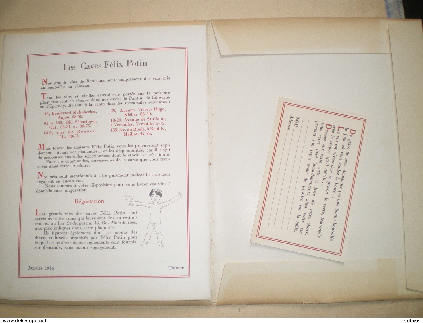 FELIX POTIN. Comment Boire Nos Bons Vins De France.Cte Austin De Croze.Ouvrage édité Par Les Caves De Félix Potin 1934 - Gastronomie