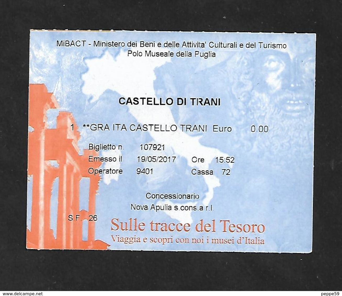 Biglietto Di Ingresso - Castello Di Trani - Tickets D'entrée