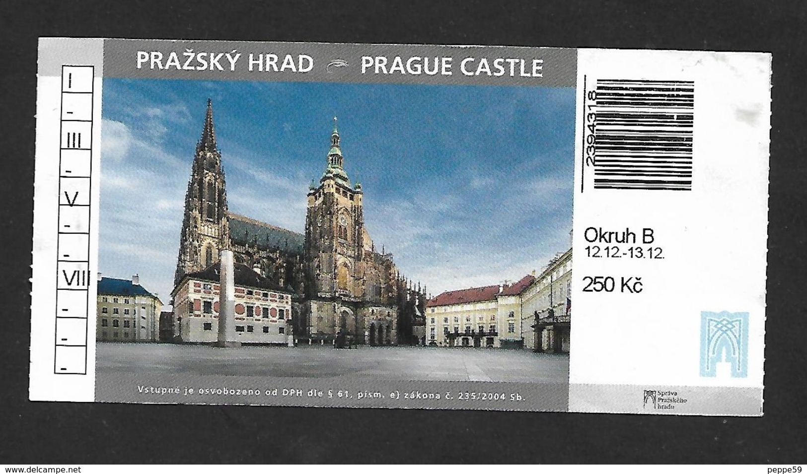 Biglietto Di Ingresso - Repubblica Ceca - Praga Il Castello 01 - Biglietti D'ingresso