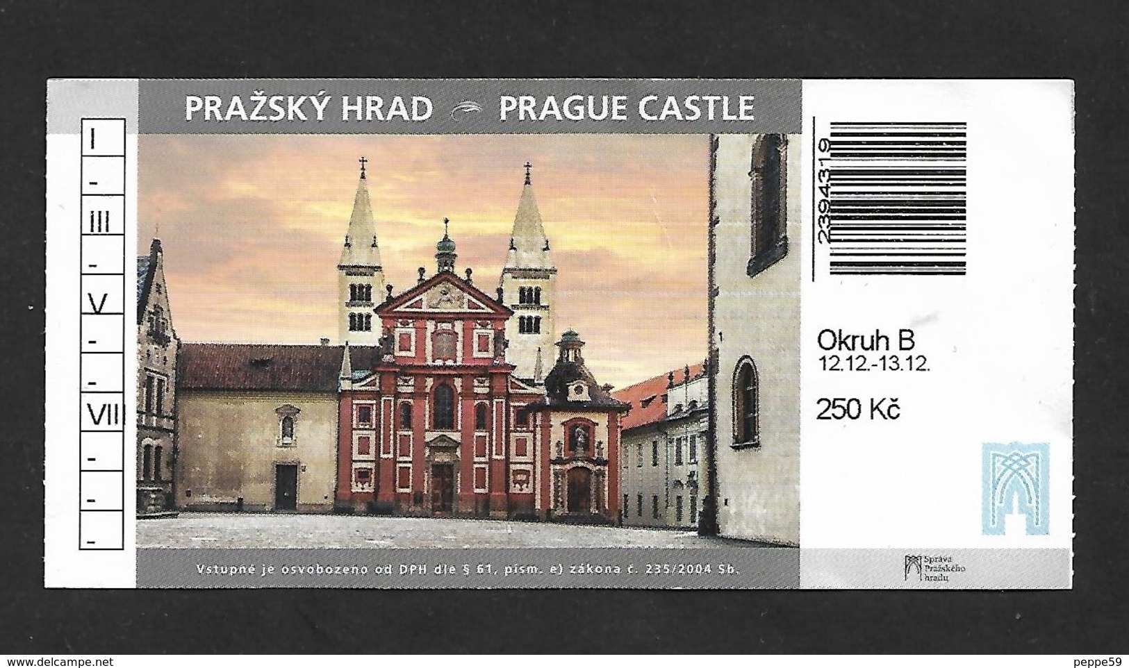 Biglietto Di Ingresso - Repubblica Ceca - Praga Il Castello 02 - Biglietti D'ingresso