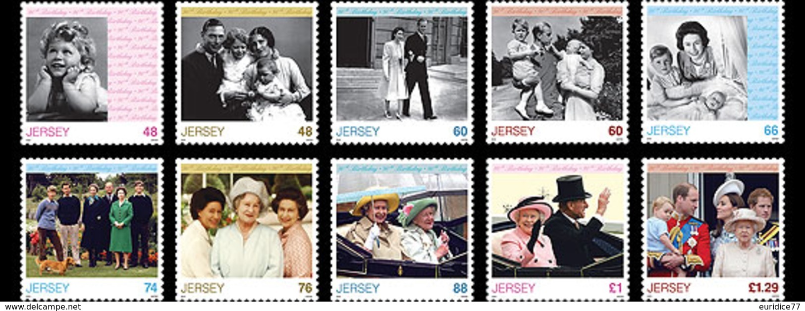 Jersey 2016 - Her Majesty Queen Elizabeth - 90th Birthday Celebration Stamp Set Mnh - Jersey